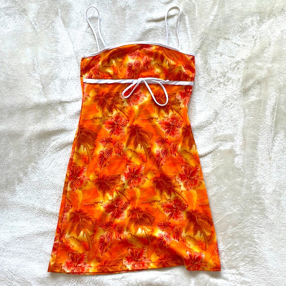Orange Hawain Dress